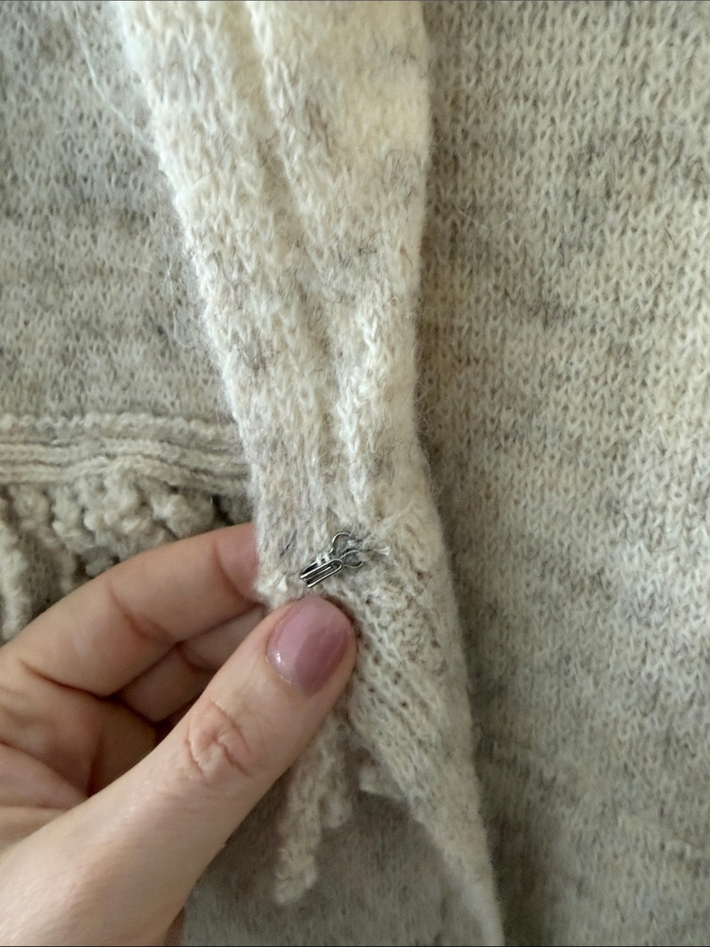 Wit & Wisdom Cream Hooded Fringe Poncho Sweater - Picture 7 of 11
